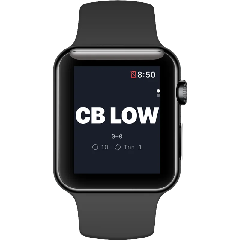 Apple Watch receiving a CB LOW pitch call from Seam